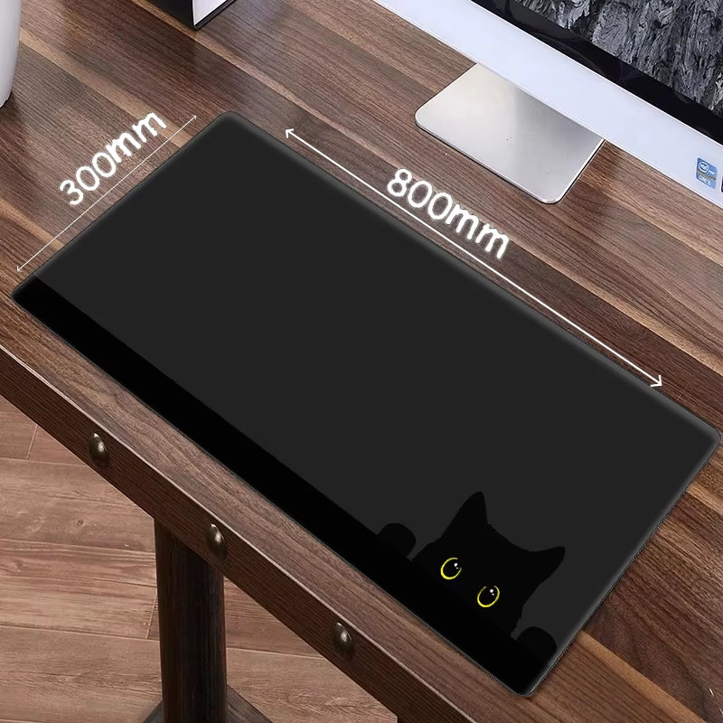 Kawaii Black Kitten Mouse Pad Large Cute Game Keyboard Mat Xxl Computers Accessories Table Pads Girl Home Bedrooms Carpet Mats