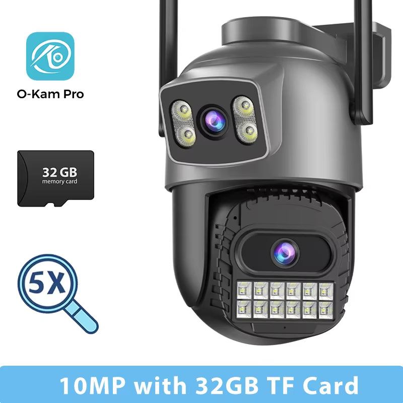 15MP Wifi Camera PTZ Outdoor Dual Screen 10X Digital Zoom Human Detection 10MP Security IP Camera Surveillance O-Kam Pro