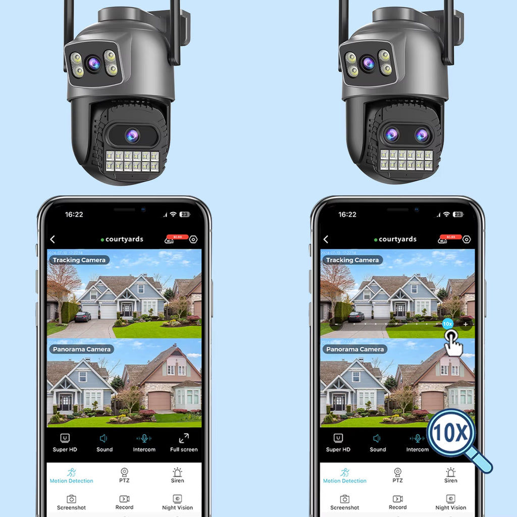 15MP Wifi Camera PTZ Outdoor Dual Screen 10X Digital Zoom Human Detection 10MP Security IP Camera Surveillance O-Kam Pro