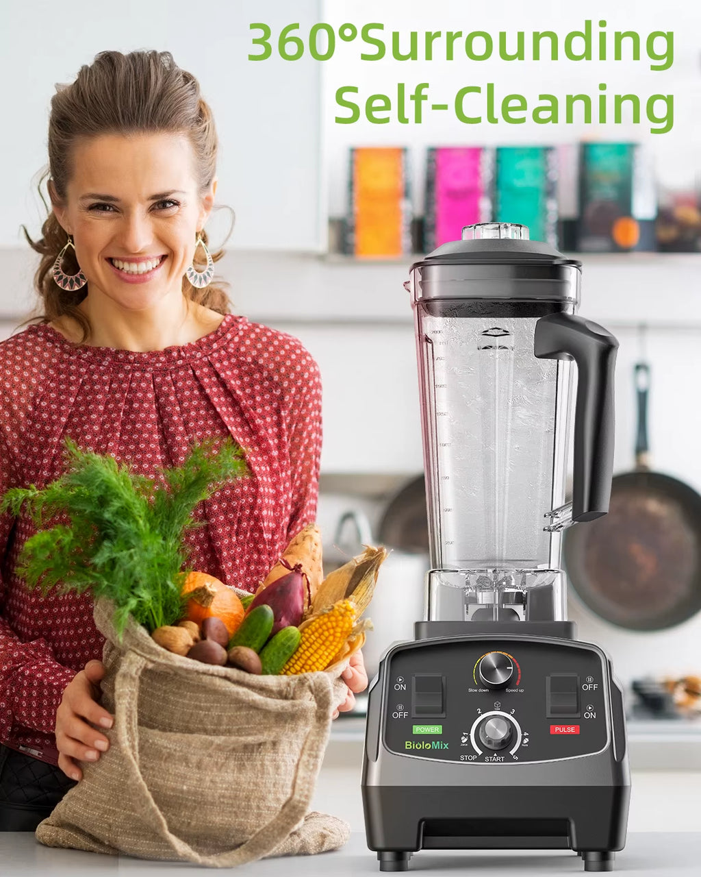 3HP 2200W Heavy Duty Grade Timer Blender Mixer Juicer Fruit Food Processor Ice Smoothies BPA Free 2L Jar