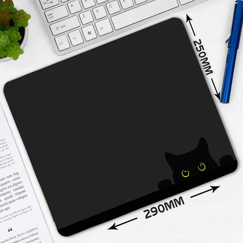 Kawaii Black Kitten Mouse Pad Large Cute Game Keyboard Mat Xxl Computers Accessories Table Pads Girl Home Bedrooms Carpet Mats