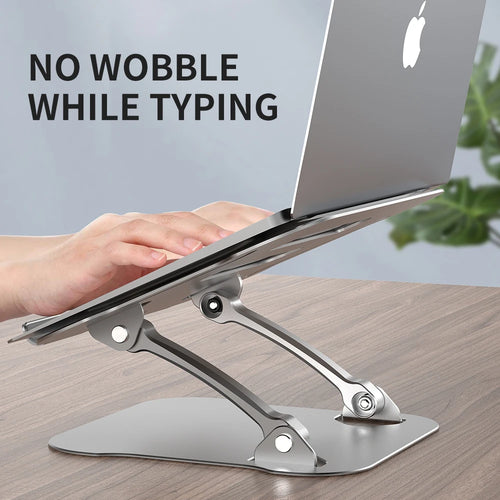 Adjustable Aluminum Alloy Cooling Rack Laptop Stand for 11-17 Inch Devices - Portable, Non-Slip, and Office-Friendly