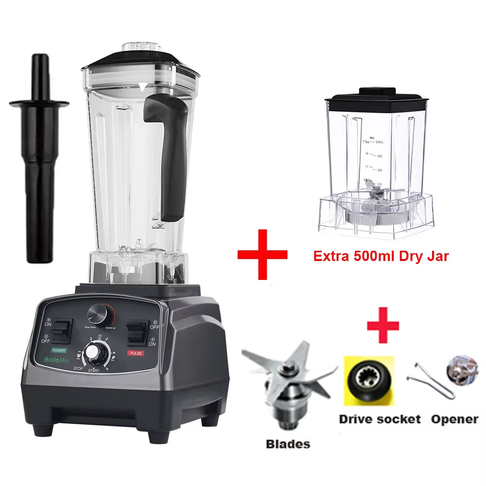 3HP 2200W Heavy Duty Grade Timer Blender Mixer Juicer Fruit Food Processor Ice Smoothies BPA Free 2L Jar