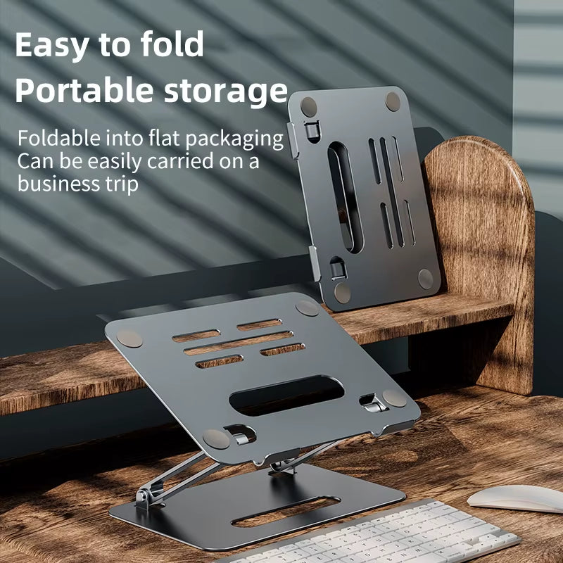 11-17Inch Cooling Rack Folding Adjustable Angle Aluminum Alloy Desktop Portable Holder Office Universal Non Slip Laptop Stand